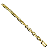 10K Yellow Gold Semi Hollow Miami Cuban Link Bracelet 10.00 mm