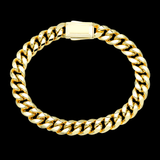 10K Yellow Gold Semi Hollow Miami Cuban Link Bracelet 10.00 mm