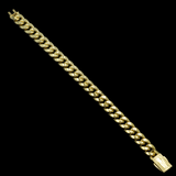 10K Yellow Gold Semi Hollow Miami Cuban Link Bracelet 12.00 mm