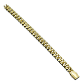 10K Yellow Gold Semi Hollow Miami Cuban Link Bracelet 12.00 mm