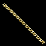 10K Yellow Gold Semi Hollow Miami Cuban Link Bracelet 13.00 mm