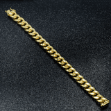 10K Yellow Gold Semi-Hollow Miami Cuban Link Bracelet – 13.00mm Wide Men's Gold Wristwear