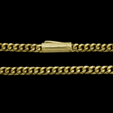 Close-up of 10K Yellow Gold 4.50mm Miami Cuban Chain – Semi-Hollow Diamond Cut Gold Links