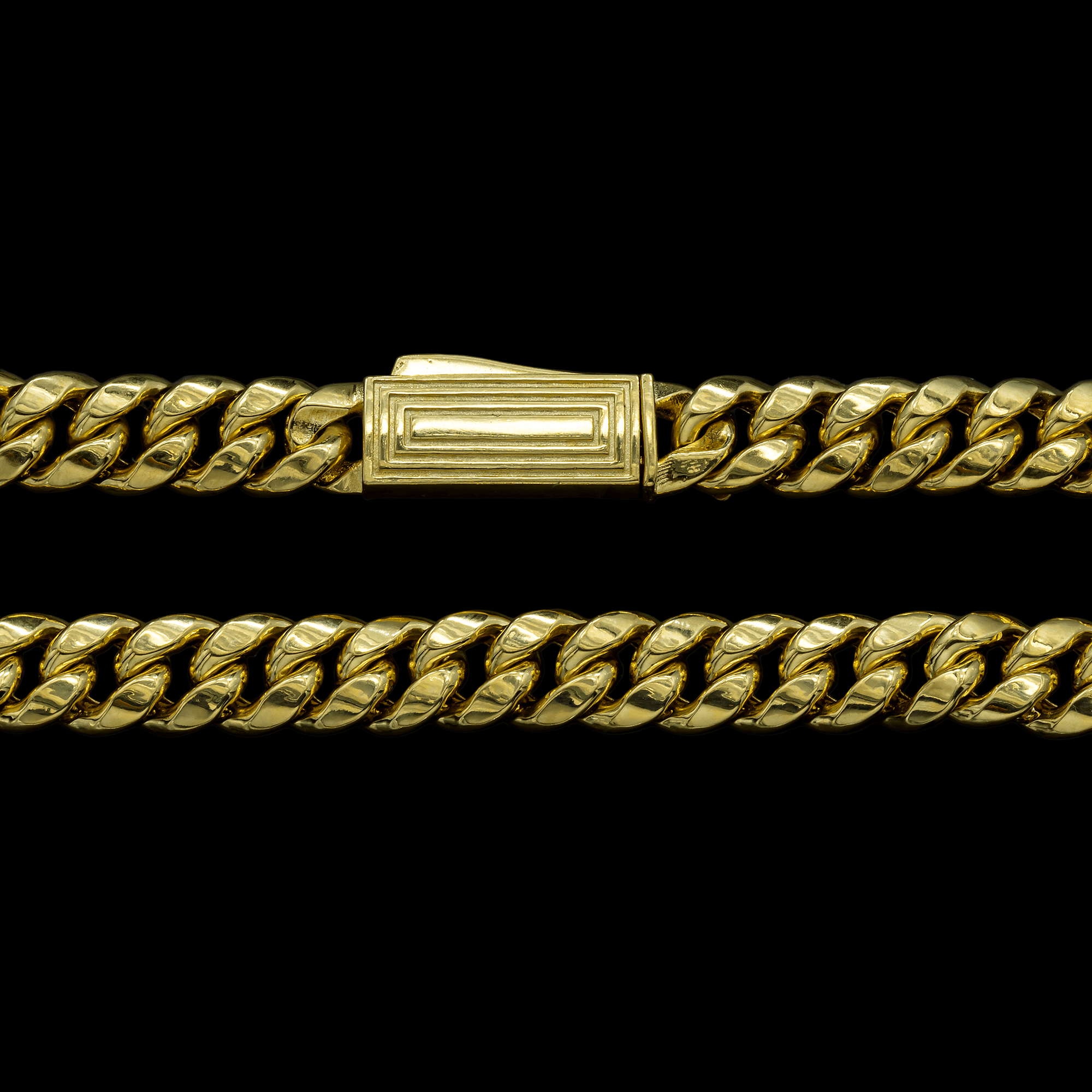 10K Yellow Gold Semi-Hollow Miami Cuban Link Chain – 6.00mm Lightweight Men's Gold Necklace
