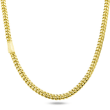 Close-up of 10K Yellow Gold 6.00mm Miami Cuban Chain – Semi-Hollow Diamond Cut Link Detail