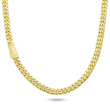 10K Yellow Gold Semi-Hollow Miami Cuban Link Chain – 6.50mm Wide Men's Polished Gold Necklace