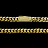 10K Yellow Gold Semi Hollow Miami Cuban Link Chain 6.50 mm