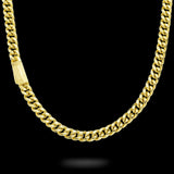 10K Yellow Gold Semi Hollow Miami Cuban Link Chain 7.00 mm