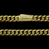 10K Yellow Gold Semi Hollow Miami Cuban Link Chain 7.00 mm