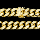 10K Yellow Gold Semi Hollow Miami Cuban Link Chain 15.00 mm