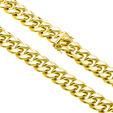 10K Yellow Gold Semi Hollow Miami Cuban Link Chain 15.00 mm