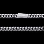 Close-up of 10K White Gold 6.00mm Miami Cuban Chain – Semi-Hollow Diamond Cut Link Detail