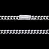 Close-up of 10K White Gold 6.00mm Miami Cuban Chain – Semi-Hollow Diamond Cut Link Detail