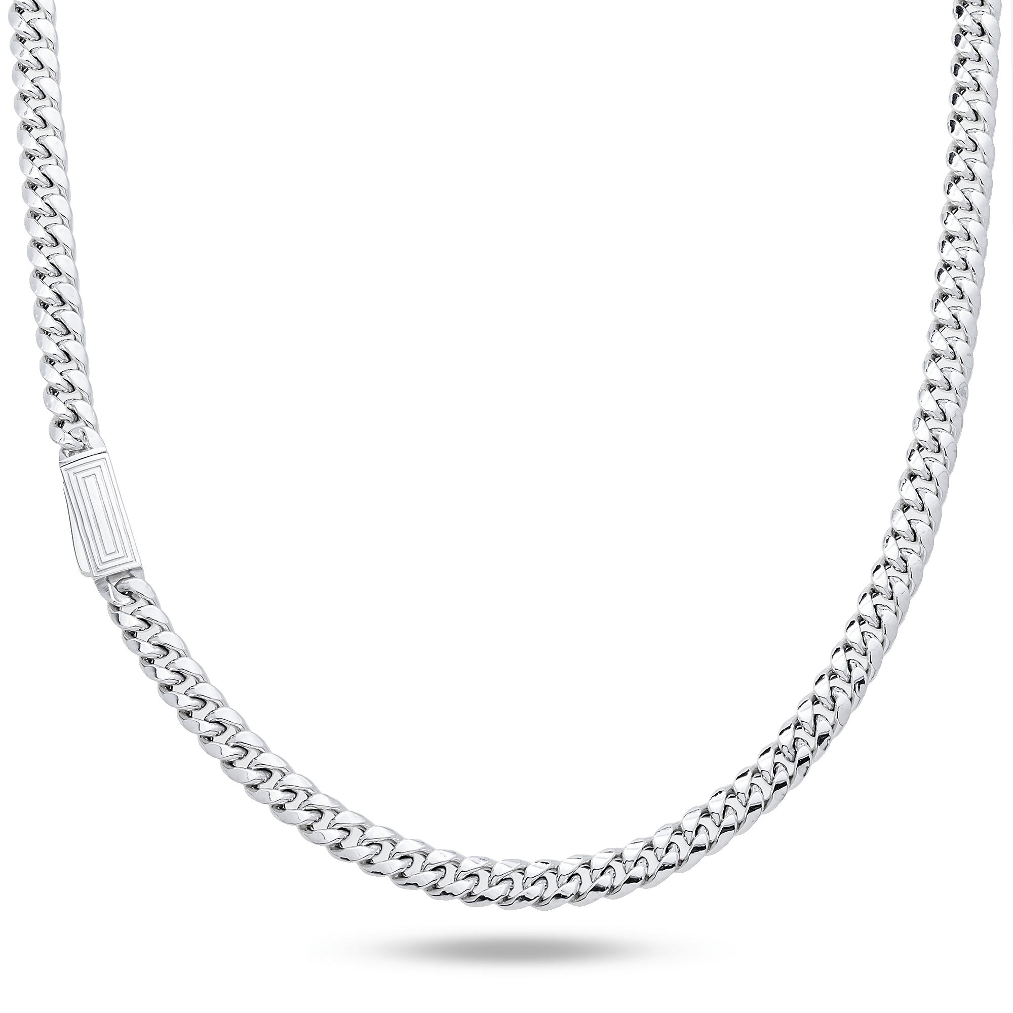 10K White Gold Semi-Hollow Miami Cuban Link Chain – 6.00mm Men's Lightweight Gold Necklace