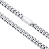 10K White Gold Semi Hollow Miami Cuban Link Chain 7.75 mm
