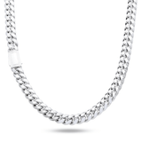 10K White Gold Semi-Hollow Miami Cuban Link Chain – 10.00mm Men's Statement Necklace