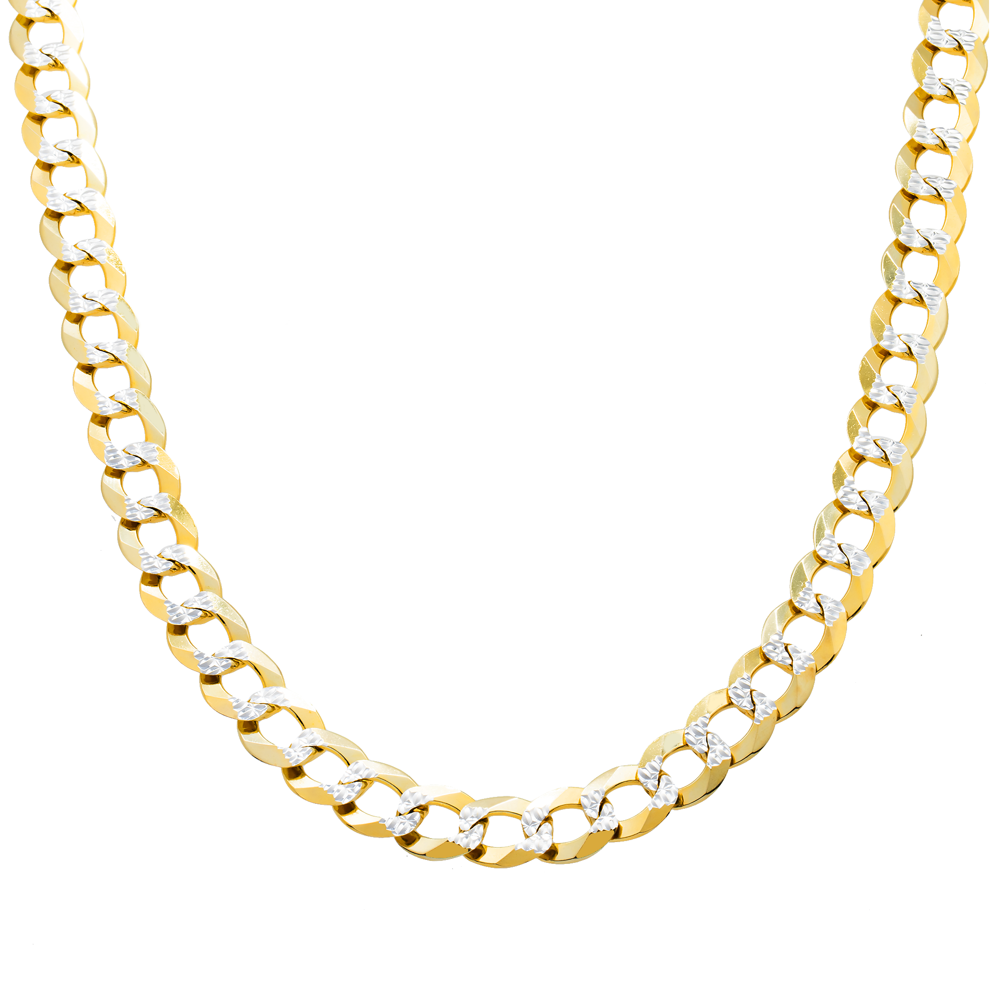 10K Yellow Gold Diamond Cut Miami Curb Link Chain – Solid 11.00mm Men's Heavy Gold Necklace