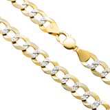 Close-up of 10K Yellow Gold 11mm Miami Curb Chain – Diamond Cut Finish with Thick Solid Links