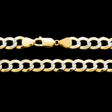 10K Yellow Gold Diamond Cut Miami Curb Link Solid Chain 9.50 mm