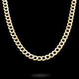 10K Yellow Gold Diamond Cut Miami Curb Link Solid Chain 9.50 mm