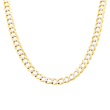 10K Yellow Gold Diamond Cut Miami Curb Link Chain – Solid 9.50mm Wide Men's Gold Necklace
