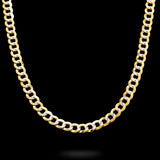 10K Yellow Gold Diamond Cut Miami Curb Link Solid Chain 8.50 mm