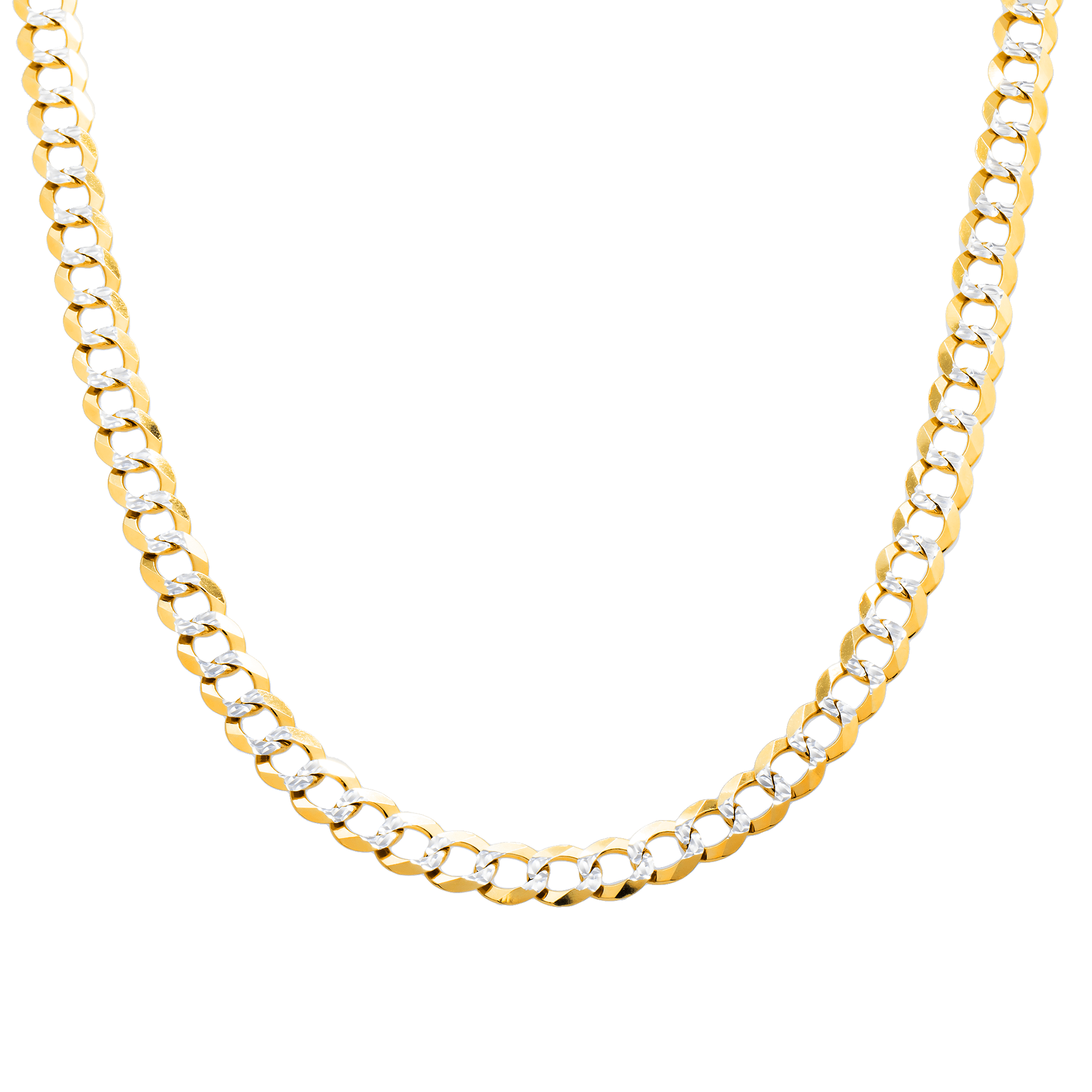 10K Yellow Gold Diamond Cut Miami Curb Link Chain – Solid 8.50mm Men's Gold Necklace