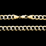Close-up of 10K Yellow Gold 8.50mm Miami Curb Chain – Diamond Cut Solid Gold Link Detail

