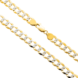 10K Yellow Gold Diamond Cut Miami Curb Link Solid Chain 7.00 mm