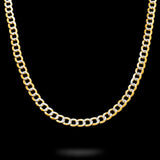 10K Yellow Gold Diamond Cut Miami Curb Link Solid Chain 7.00 mm