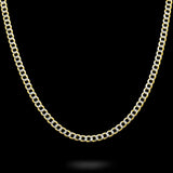 10K Yellow Gold Diamond Cut Miami Curb Link Solid Chain 4.65 mm