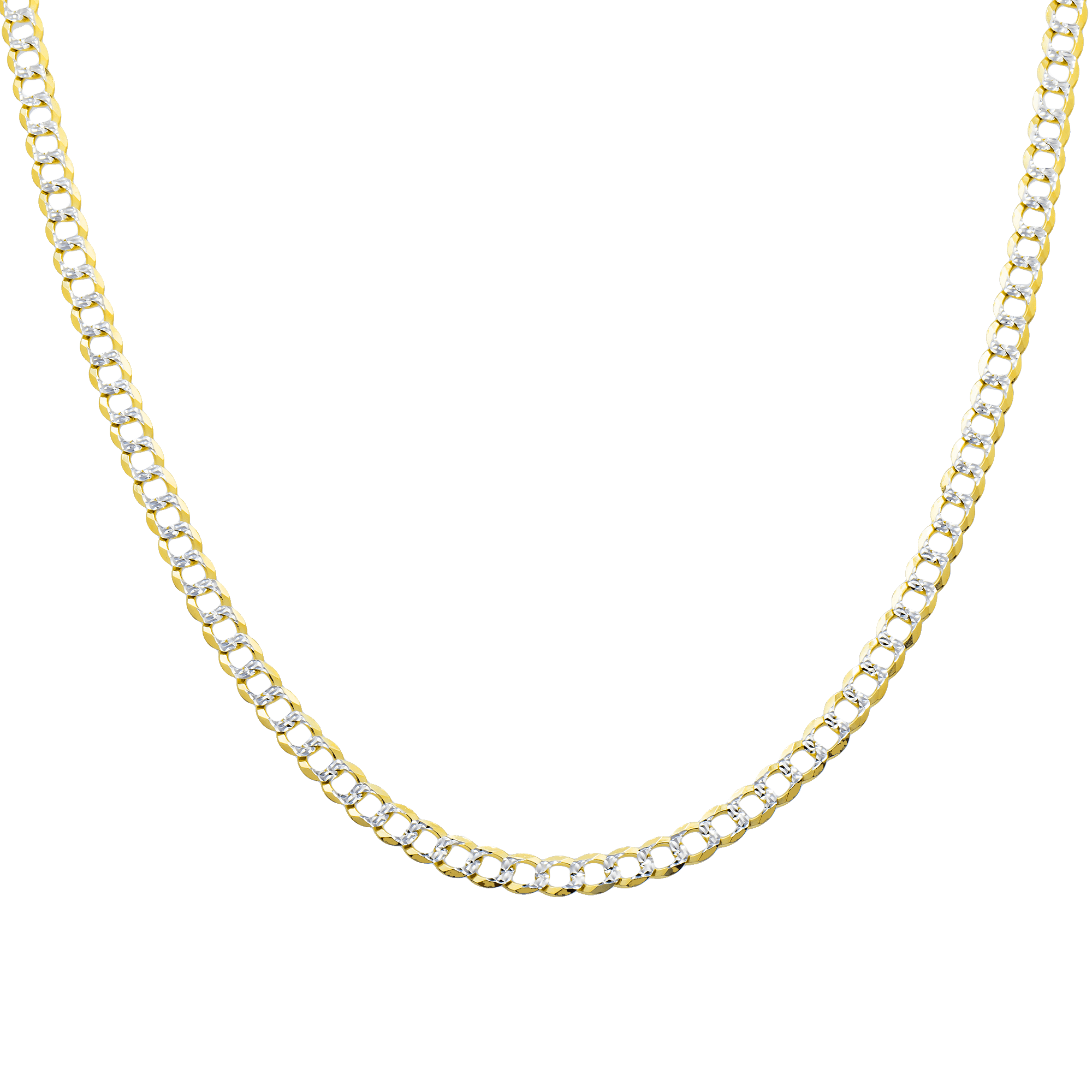10K Yellow Gold Diamond Cut Miami Curb Link Chain – Solid 4.65mm Men's Gold Necklace