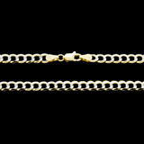 Close-up of 10K Yellow Gold 4.65mm Miami Curb Chain – Diamond Cut Solid Gold Link Design