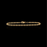 Pulsera de eslabones de bola cortada semimaciza de oro amarillo de 10K de 3.30 mm