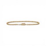 Pulsera de eslabones de bola cortada semimaciza de oro amarillo de 10K de 3.30 mm