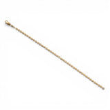 Pulsera de eslabones de bola cortada semimaciza de oro amarillo de 10K de 3.30 mm