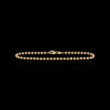 Pulsera de oro amarillo de 10K semirrígida con eslabones de bola cortada tipo luna de 2.80 mm