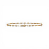 Pulsera de oro amarillo de 10K semirrígida con eslabones de bola cortada tipo luna de 2.80 mm