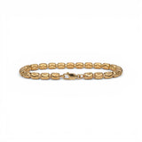 Pulsera de eslabones de píldora semirrígida de oro amarillo de 10K y 5.50 mm