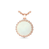 Dije de marco de imagen con memoria en racimo redondo de oro rosa de 14 quilates, 2,92 ctw. Colgante de diamante redondo