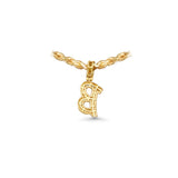 14K Yellow Gold Medium LETTER B 0.82 ctw. Baguette & Round Diamond Pendant