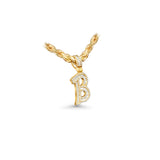 14K Yellow Gold Medium LETTER B 0.82 ctw. Baguette & Round Diamond Pendant