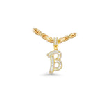 14K Yellow Gold Medium LETTER B 0.82 ctw. Baguette & Round Diamond Pendant