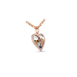 14K Rose Gold Heart Memory Picture Frame Charm 1.34 ctw. Round Diamond Pendant