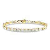 14K Yellow Gold Multi Lab-Stone Eternity Tennis Set 11.80 Carat Diamond Bracelet