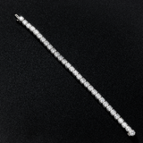 14K White Gold Lab-Stone Eternity Tennis Set 20.23 Carat Round-Cut Diamond Bracelet