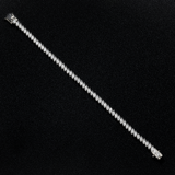 14K White Gold Lab-Stone Eternity Tennis Set 4.61 ctw. Marquise Cut Diamond Bracelet