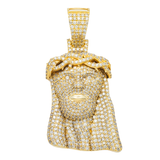 14K Yellow Gold Jesus Head Pendant | 4.69 ctw. Round-Cut Diamond
