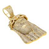 14K Yellow Gold Jesus Head Pendant | 4.69 ctw. Round-Cut Diamond