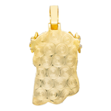 14K Yellow Gold Ice-out Jesus Head Pendant | 2.15 ctw. Round-Cut Diamond